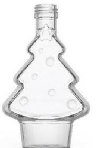 Glass Spirit Bottle Xmas Tree 200ml + Lid